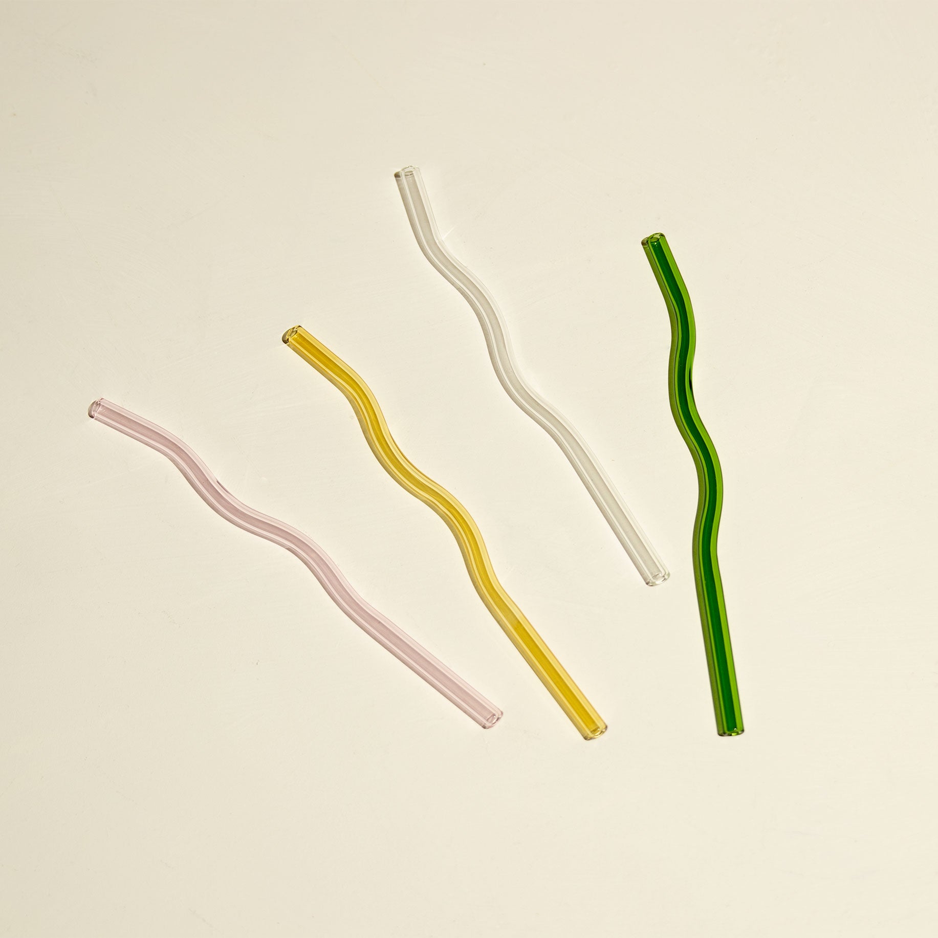 Wavy Glass Straw Set