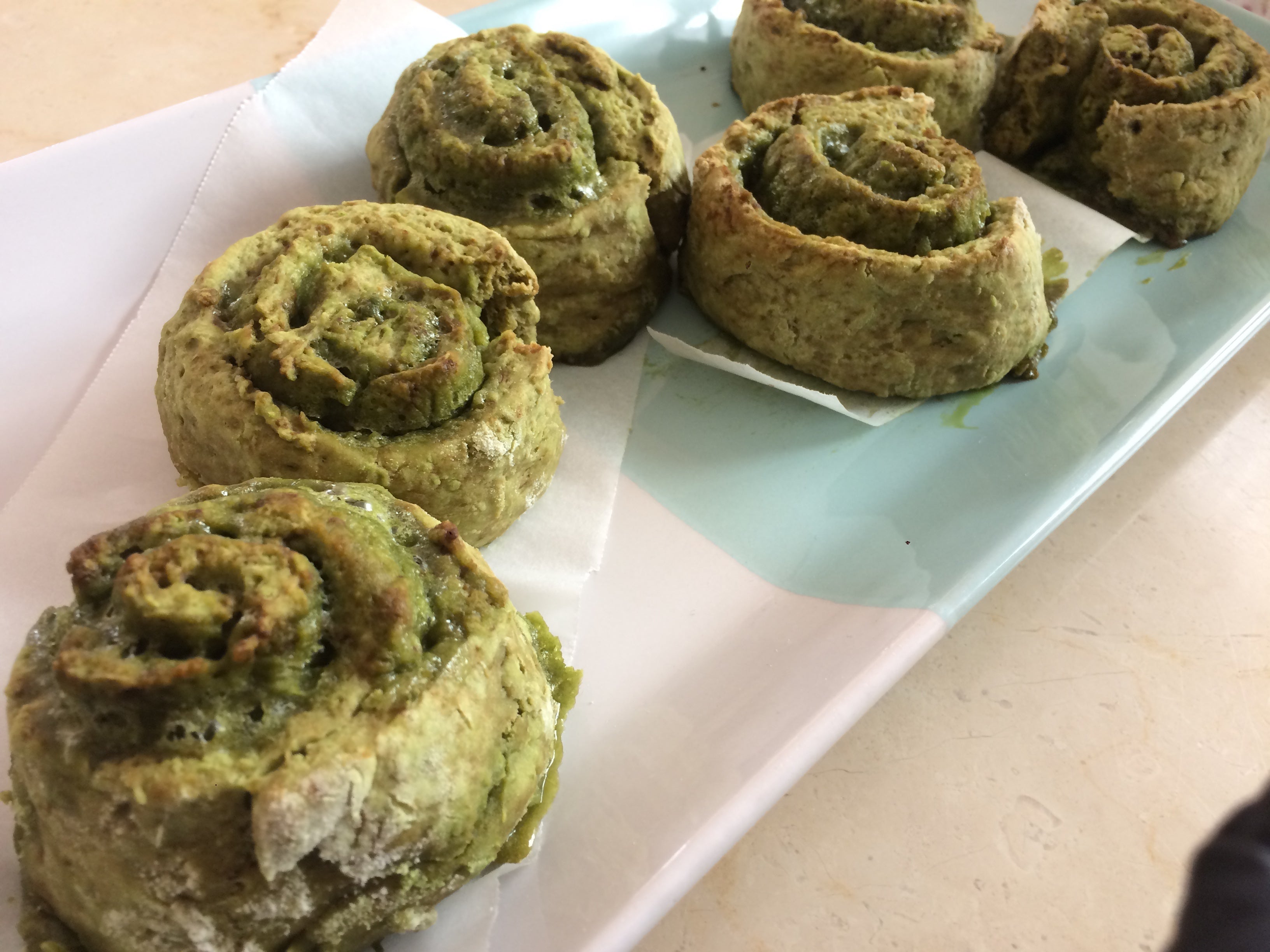 5 Step Vegan Matcha Rolls with Salted Caramel Sauce (No Rise & Refined Sugar-Free)