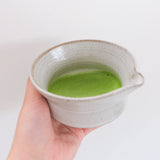 Matcha Chawan bowl Thea Studio Foon white glazed with matcha