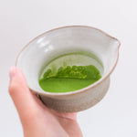 Matcha Chawan bowl Thea Studio Foon brown unglazed with matcha